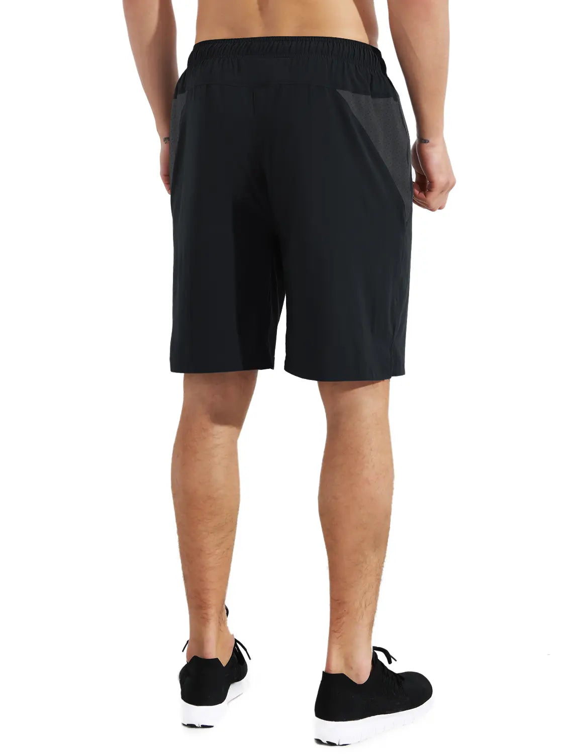 Mens 9 Inch Lightweight Running Workout Shorts with Liner Loose-Fit Gym Shorts for Men with Zipper Pockets