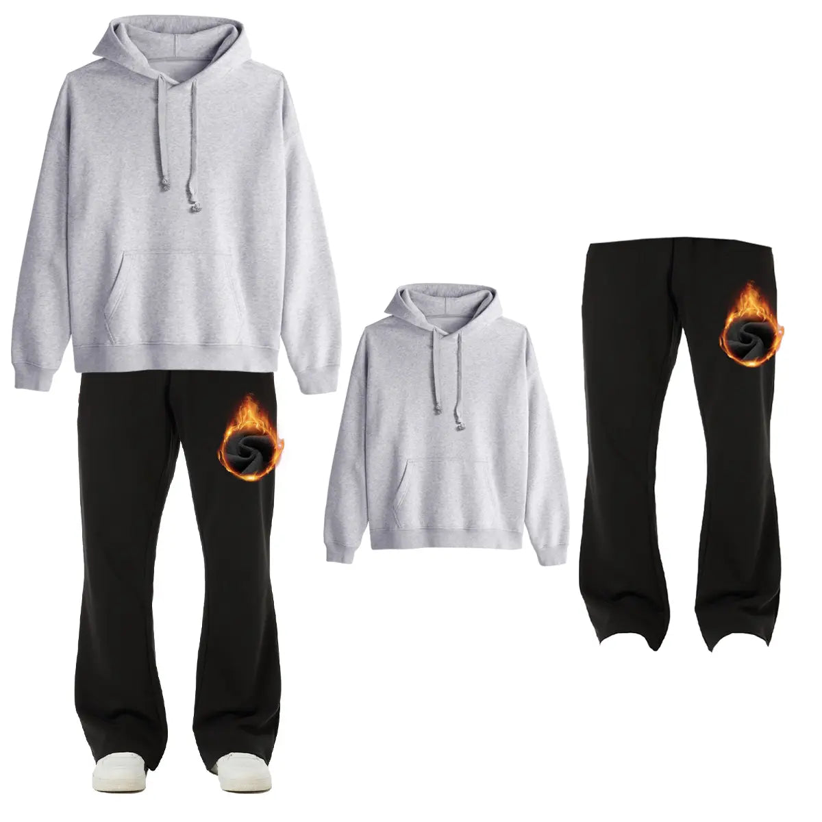 BRISIRA Men'S Flared Sweatpants Fleece Lined with Bell Bottoms Pockets Joggers for Men Elastic Drawstring Baggy