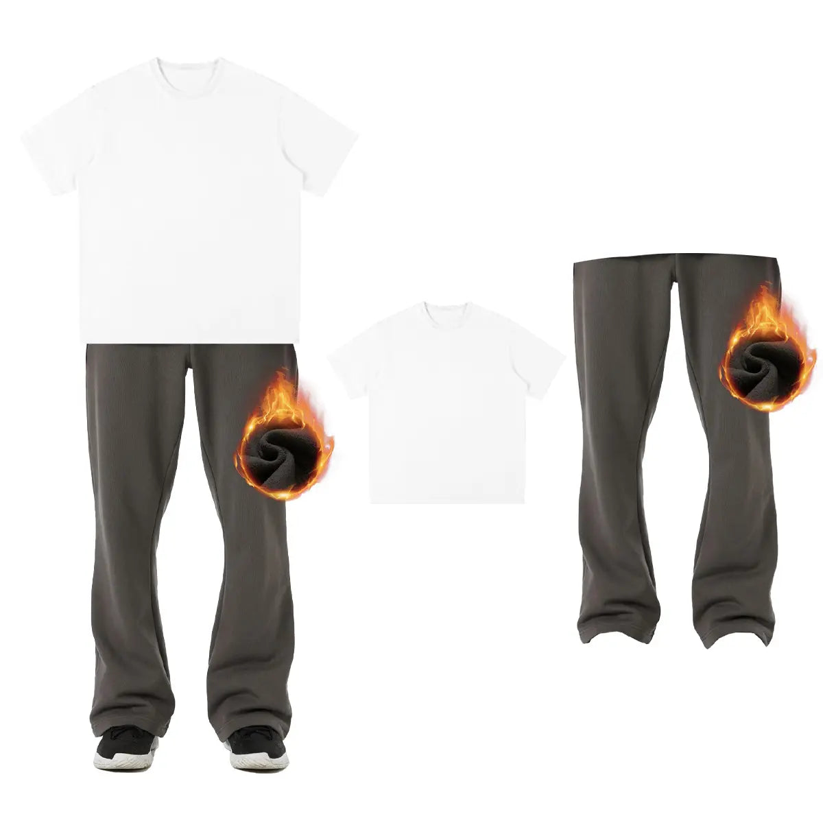 BRISIRA Men'S Flared Sweatpants Fleece Lined with Bell Bottoms Pockets Joggers for Men Elastic Drawstring Baggy