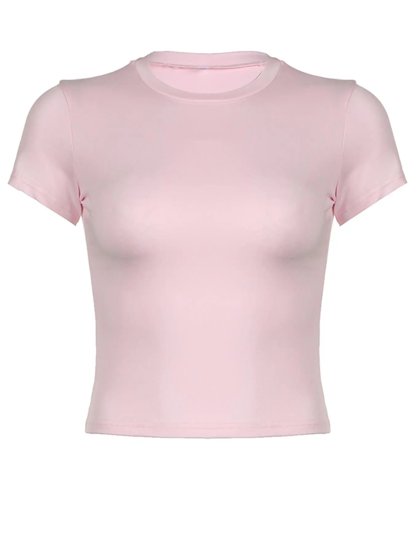 Women'S Basic Short Sleeve Crew Neck T-Shirt, Casual Solid Slim-Fit Tee for Summer Daily Wear, Women Teen Girls Clothes, round Neck, Womenswear