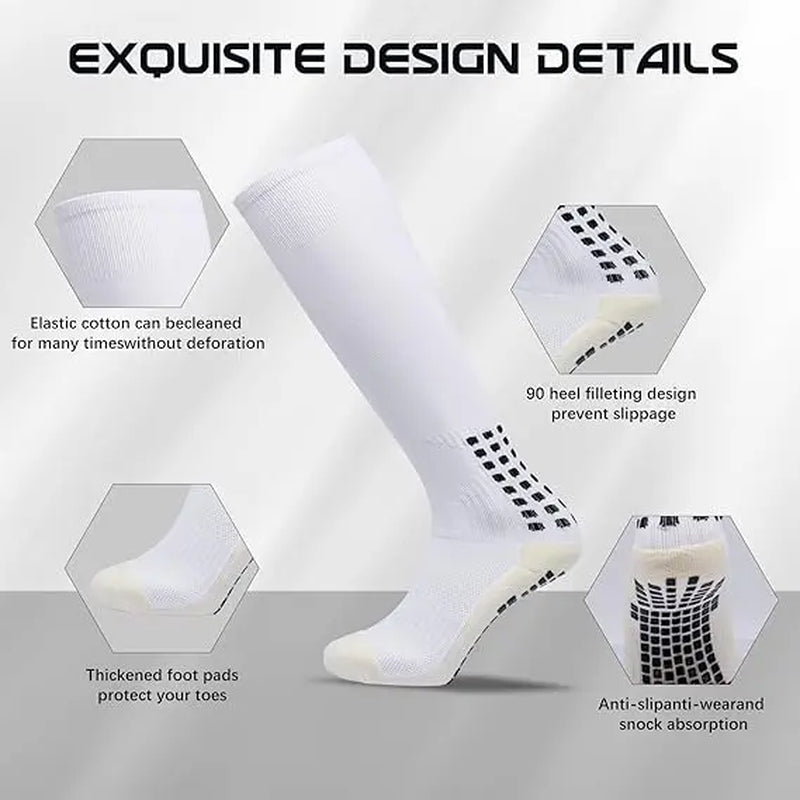 3Pairs Men'S Grip Soccer Socks Non Skid anti Slip Socks for Football Basketball Athletic Sports