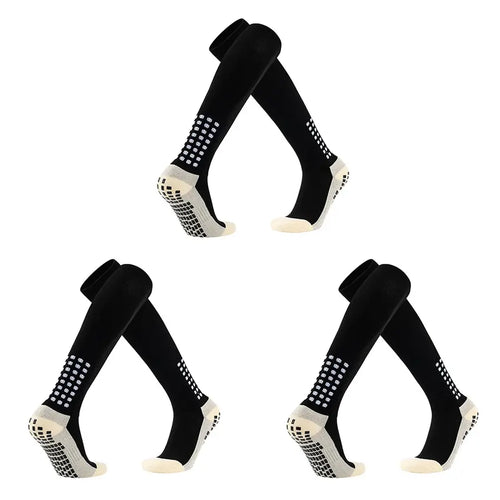 3Pairs Men'S Grip Soccer Socks Non Skid anti Slip Socks for Football Basketball Athletic Sports