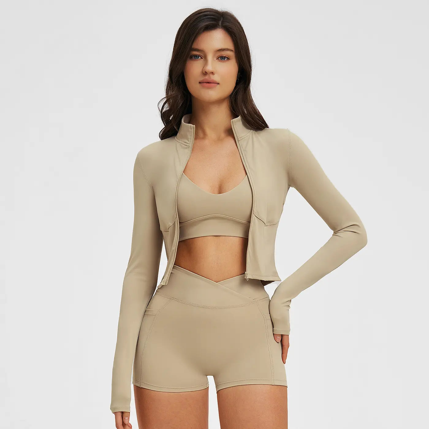 MFVIM Women’S 3-Piece Sports Set — High-Waisted Impact Compression Butt-Lifting Yoga Pants for Running, Yoga, Everyday Workouts