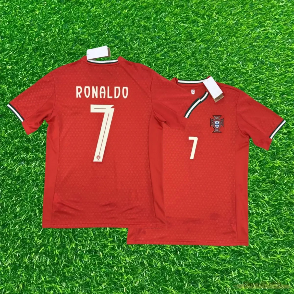 2526 Portugal Away Red No. 7 CR7 Long Sleeves Soccer Jerseys