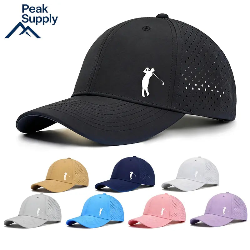 Peak Supply Golf Swing Printed Baseball Caps Laser Perforated Breathable Mesh Casual Dad Hats in Multiple Colors,Mens Hats,Cap Collector,Hat,Everyday Hat Golf Performance Hat Golf Training Hat