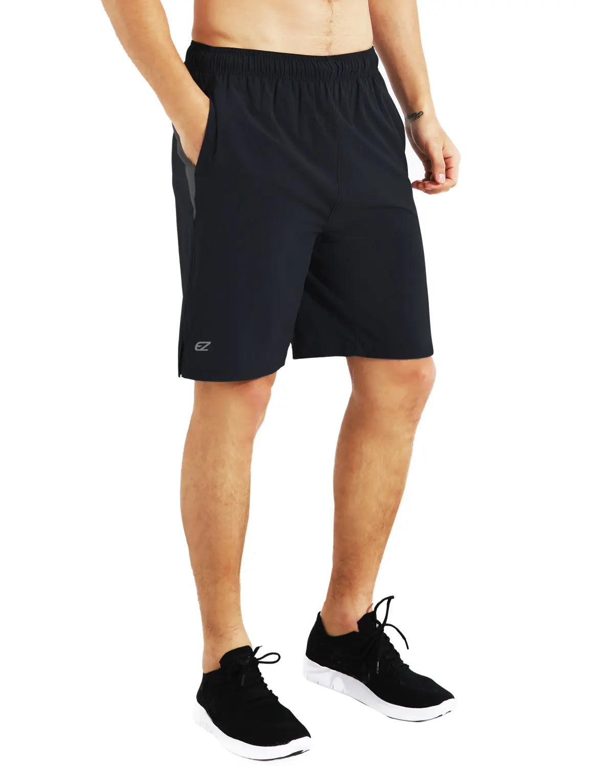 Mens 9 Inch Lightweight Running Workout Shorts with Liner Loose-Fit Gym Shorts for Men with Zipper Pockets