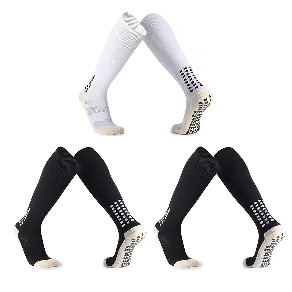 3Pairs Men'S Grip Soccer Socks Non Skid anti Slip Socks for Football Basketball Athletic Sports