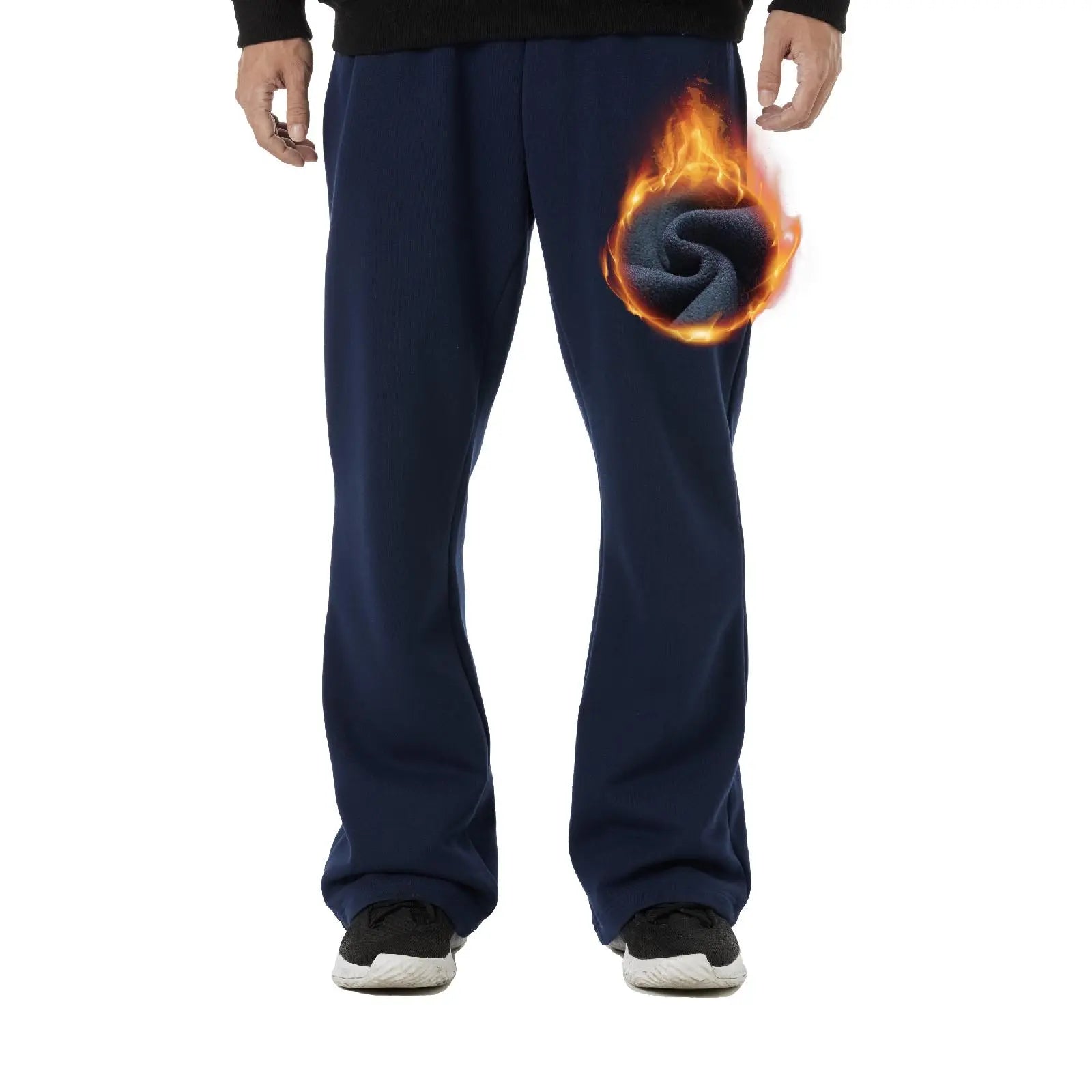 BRISIRA Men'S Flared Sweatpants Fleece Lined with Bell Bottoms Pockets Joggers for Men Elastic Drawstring Baggy