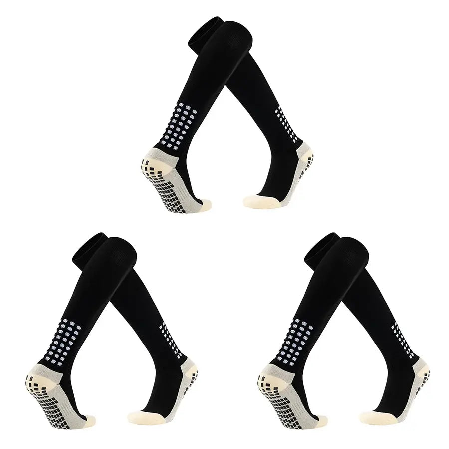 3Pairs Men'S Grip Soccer Socks Non Skid anti Slip Socks for Football Basketball Athletic Sports