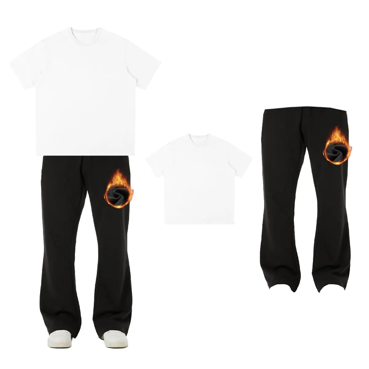 BRISIRA Men'S Flared Sweatpants Fleece Lined with Bell Bottoms Pockets Joggers for Men Elastic Drawstring Baggy