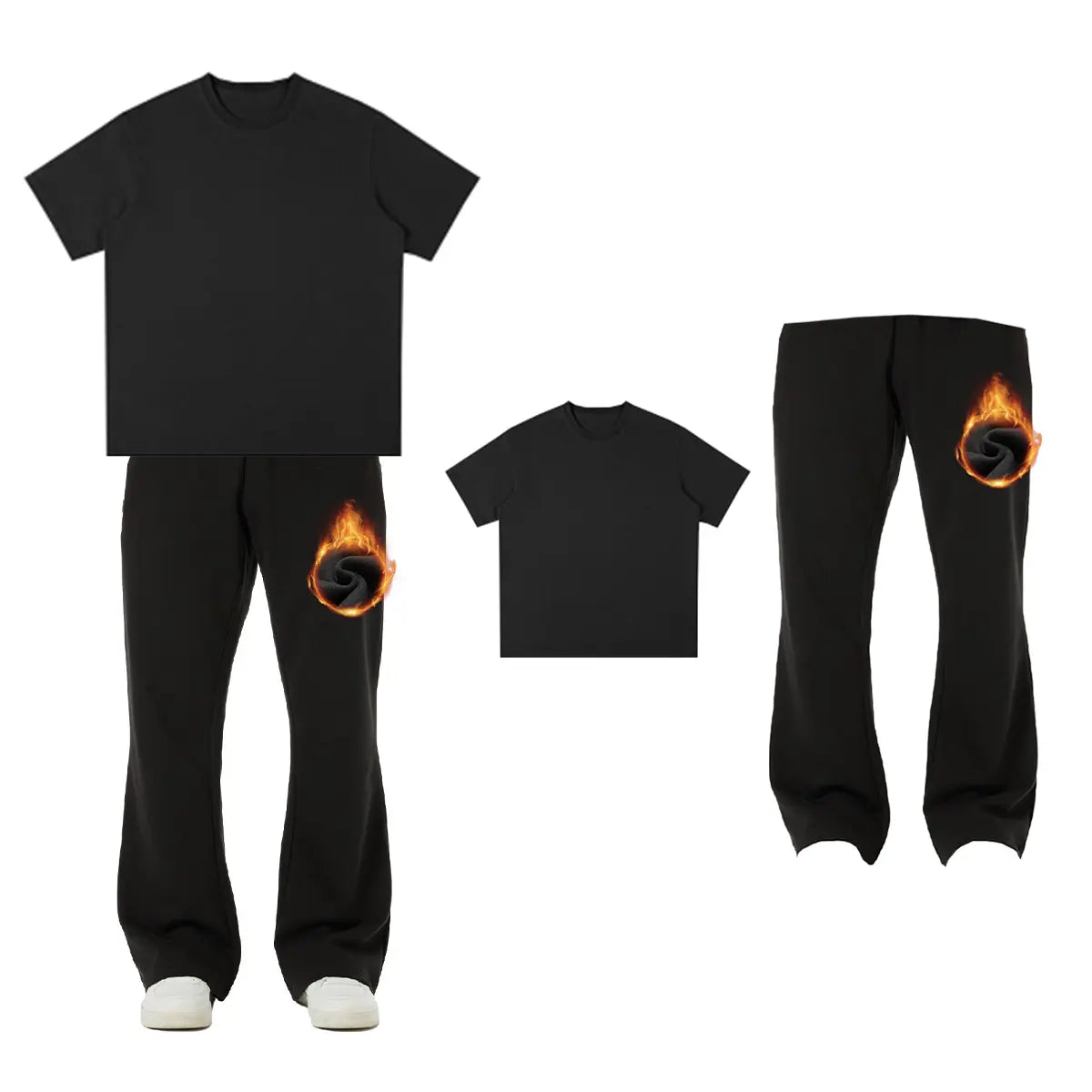 BRISIRA Men'S Flared Sweatpants Fleece Lined with Bell Bottoms Pockets Joggers for Men Elastic Drawstring Baggy